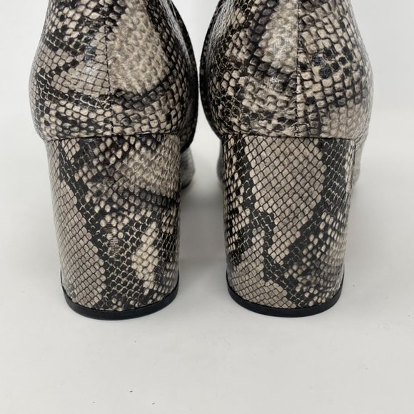 Office Womens London Gray Reptile Print Vegan Leather Side Zip Heel Boots Size 8 - Picture 7 of 11